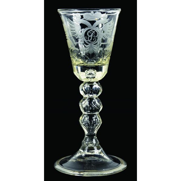 A RUSSIAN ENGRAVED WINE GLASS Image